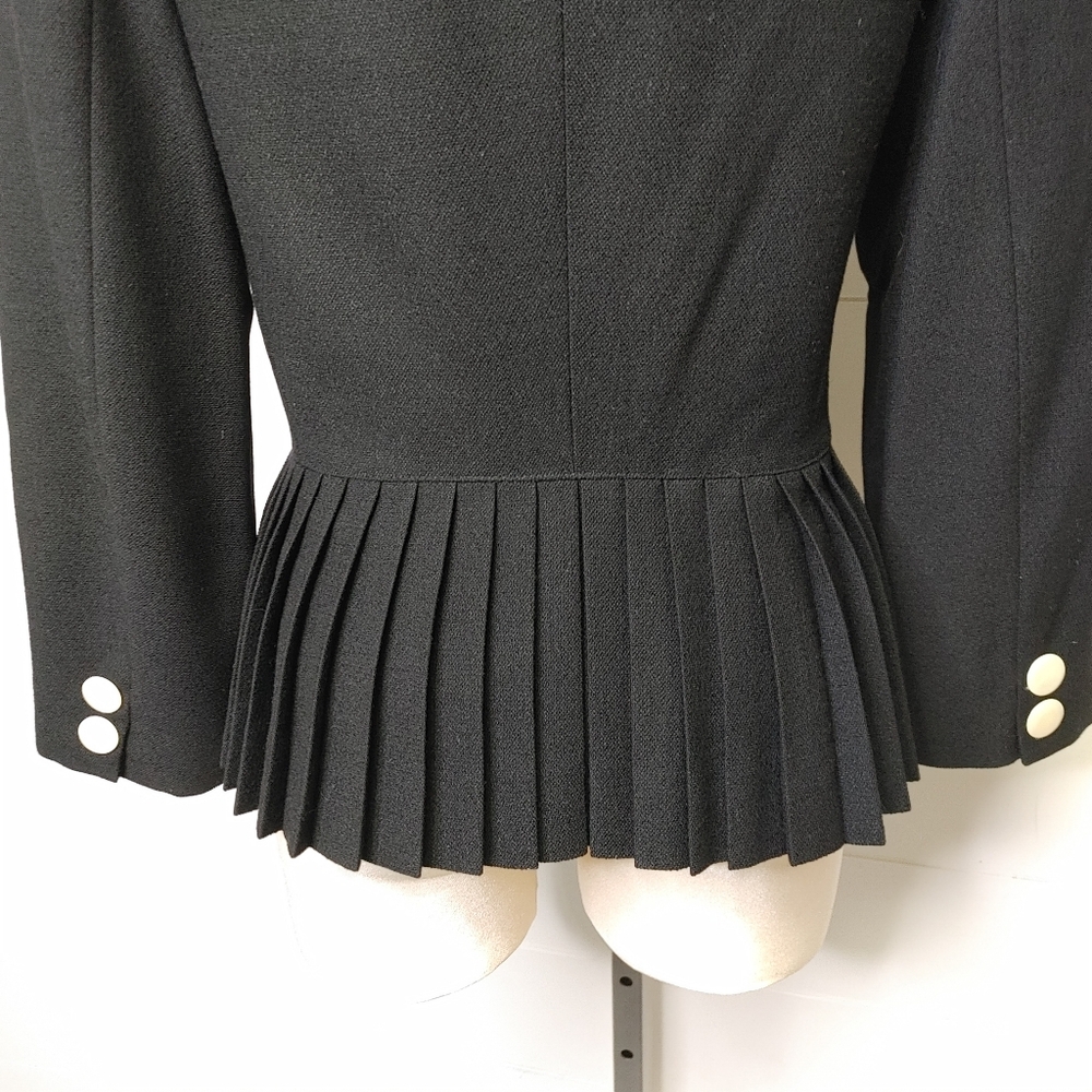 Vintage Miss V Valentino Pleated Hem Jacket Size 12 - Picture 9 of 15